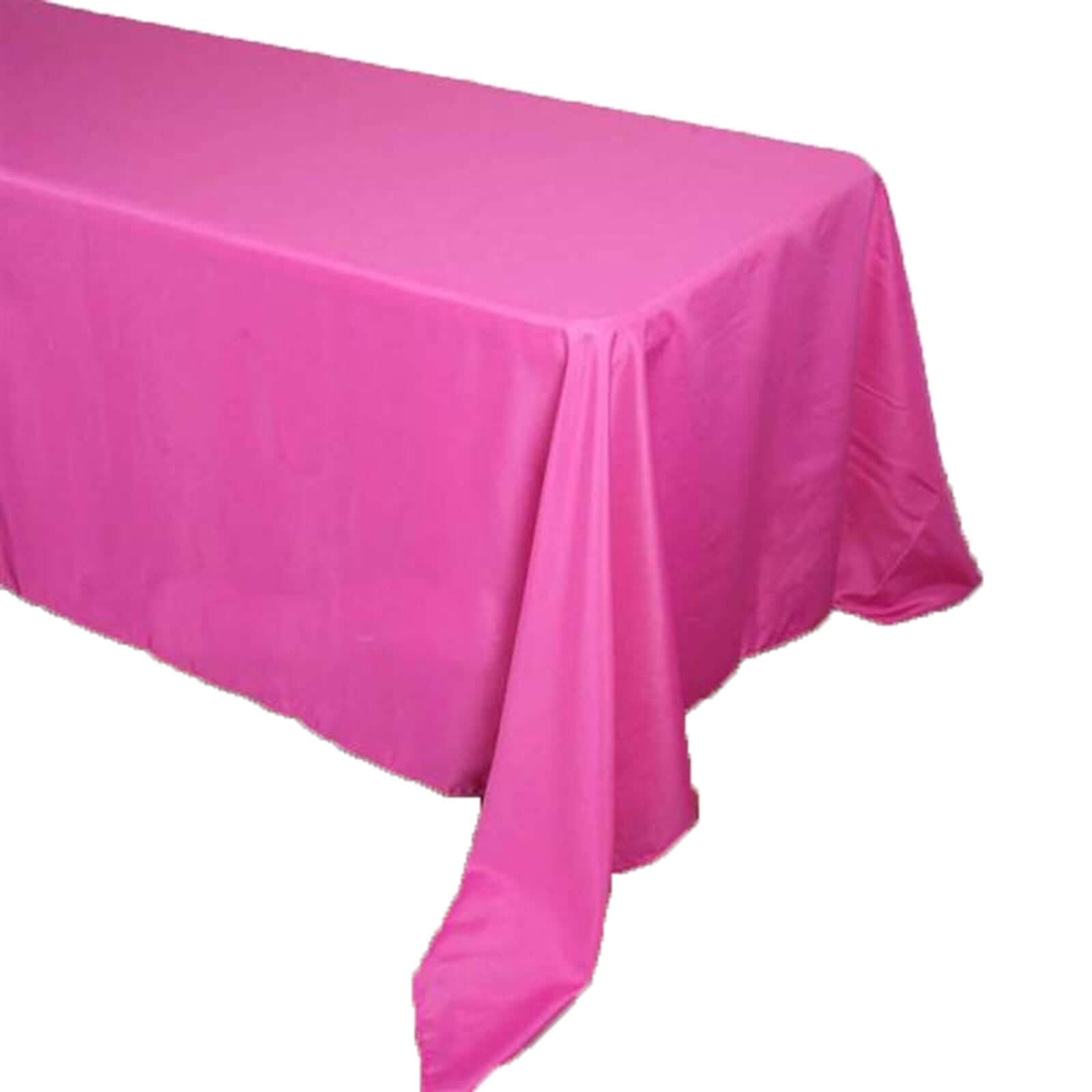 Polyester 90"x132" Rectangle Tablecloth Fuchsia - Seamless Wrinkle-Resistant Table Cover
