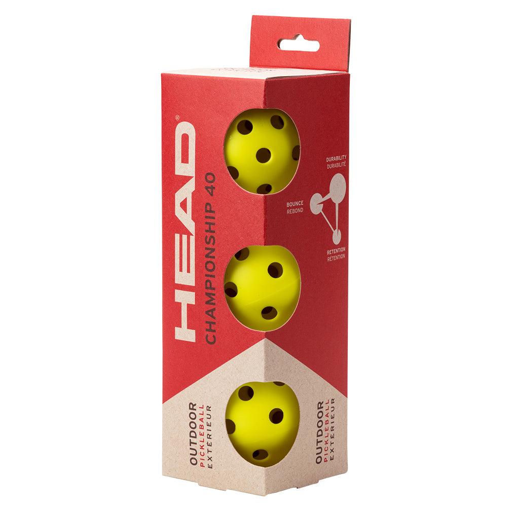 Championship 40 Outdoor Pickleballs 3 Pack - Bell Racket Store