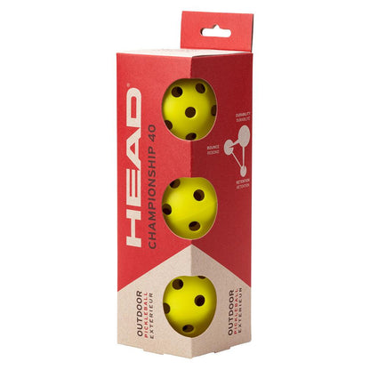 Championship 40 Outdoor Pickleballs 3 Pack - Bell Racket Store
