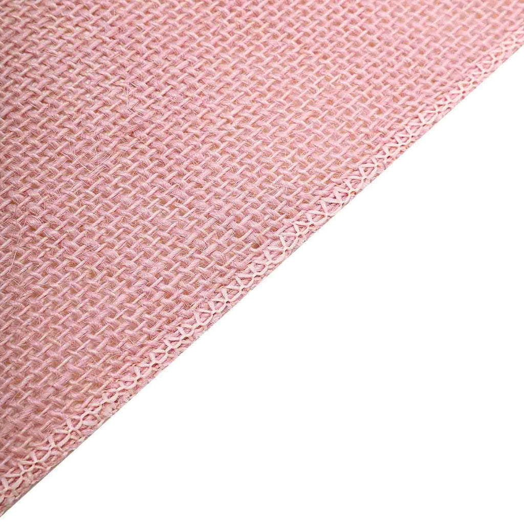 Burlap Jute 14"x108" Table Runner Dusty Rose - Rustic Boho Chic Tabletop Decor