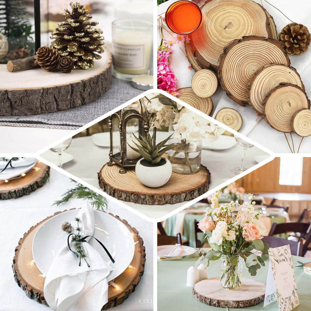 Rustic Poplar Wood Slices Round - Polished Bases for Wedding & Event Decor 18" Dia