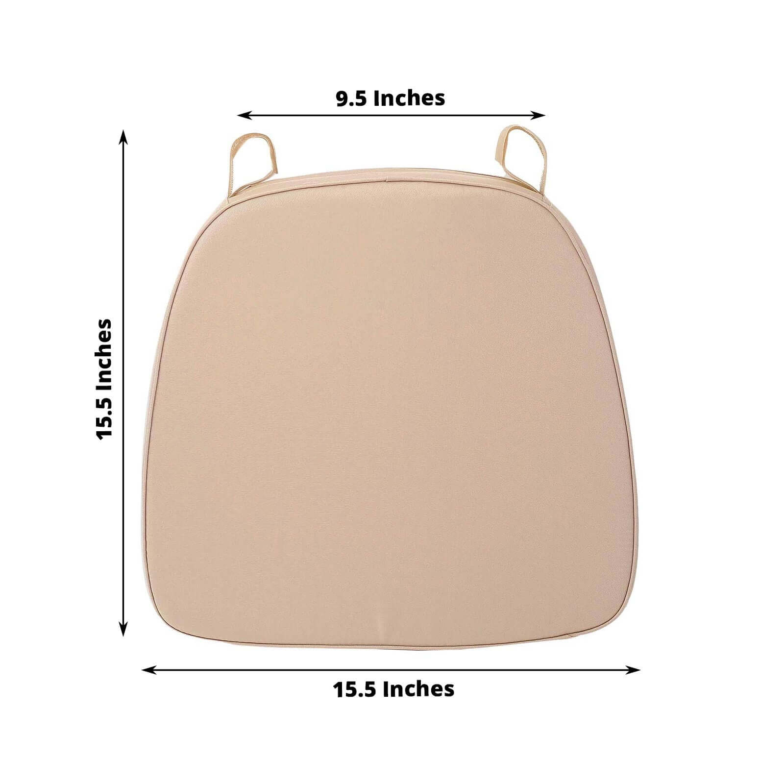 Chiavari Chair Cushion with 1.5" Thick Memory Foam and Ties Nude - Stylish Removable Cover for Comfort - Bell Racket Store