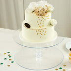 2-Tier Acrylic Round Cake Stand Set Clear - Chic Versatile Cupcake Holder Dessert Display Pedestal for Wedding Buffet & Catering Displays 18"