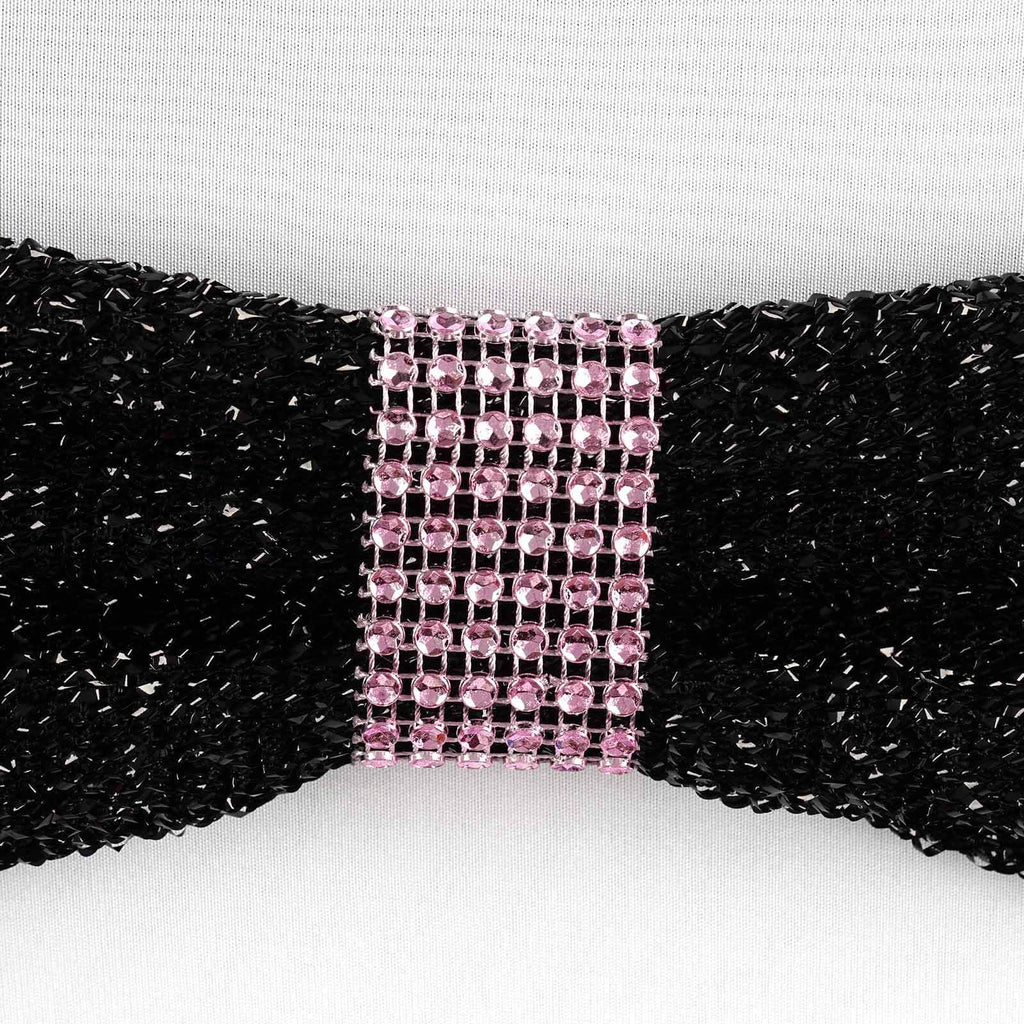 10 Pack Rhinestone Napkin Rings with Velcro Brooch Buckle Pink - Stylish Design for Chair Sashes
