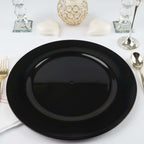 6-Pack Acrylic Round Charger Plates 13" in Black, Dinner Party Decor Charger Tableware