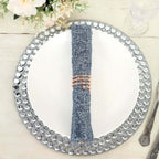 Sequin 20"x20" Napkin Dusty Blue - Shimmering Dinner Napkin