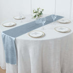 Premium Velvet 12"x108" Table Runner Dusty Blue - Sheen Finish Reusable Table Decor