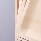 25-Pack Birchwood 5"x8" Rectangle Dessert Serving Plates - Natural Eco Friendly Wooden Disposable Plates for Farmhouse-Style Events, Parties & Gatherings