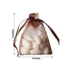 10 Pack 3"x4" Chocolate Organza Drawstring Wedding Party Favor Gift Bags - Clearance SALE