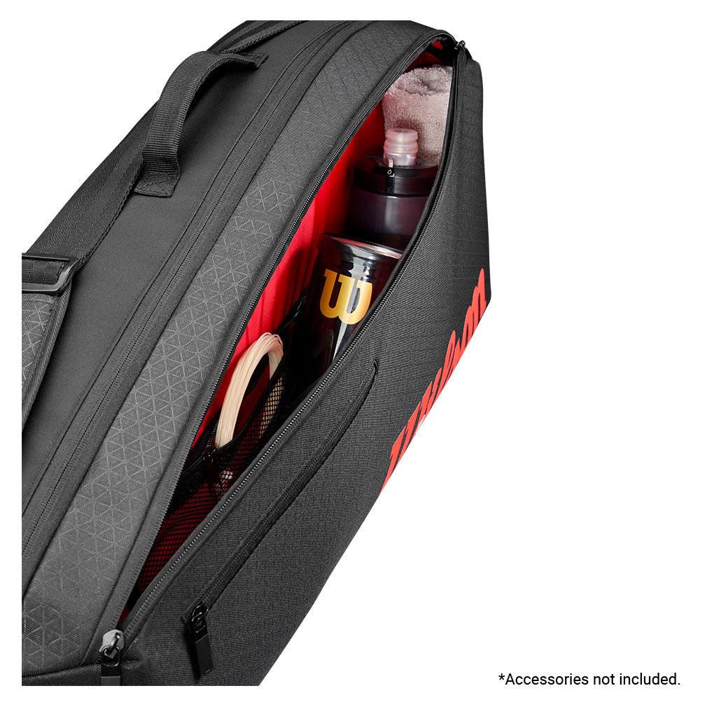 Clash V3 3 Pack Tennis Racquet Bag Black and Infrared - Bell Racket Store