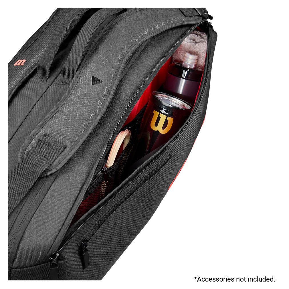 Clash V3 6 Pack Tennis Racquet Bag Black and Infrared - Bell Racket Store