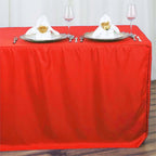 Fitted Polyester 72"x30" Rectangle Tablecloth Red - Durable and Easy to Maintain Table Cover