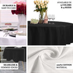100% Cotton 90" Round Tablecloth White Linen - Sophisticated, Soft & Breathable Table Cover