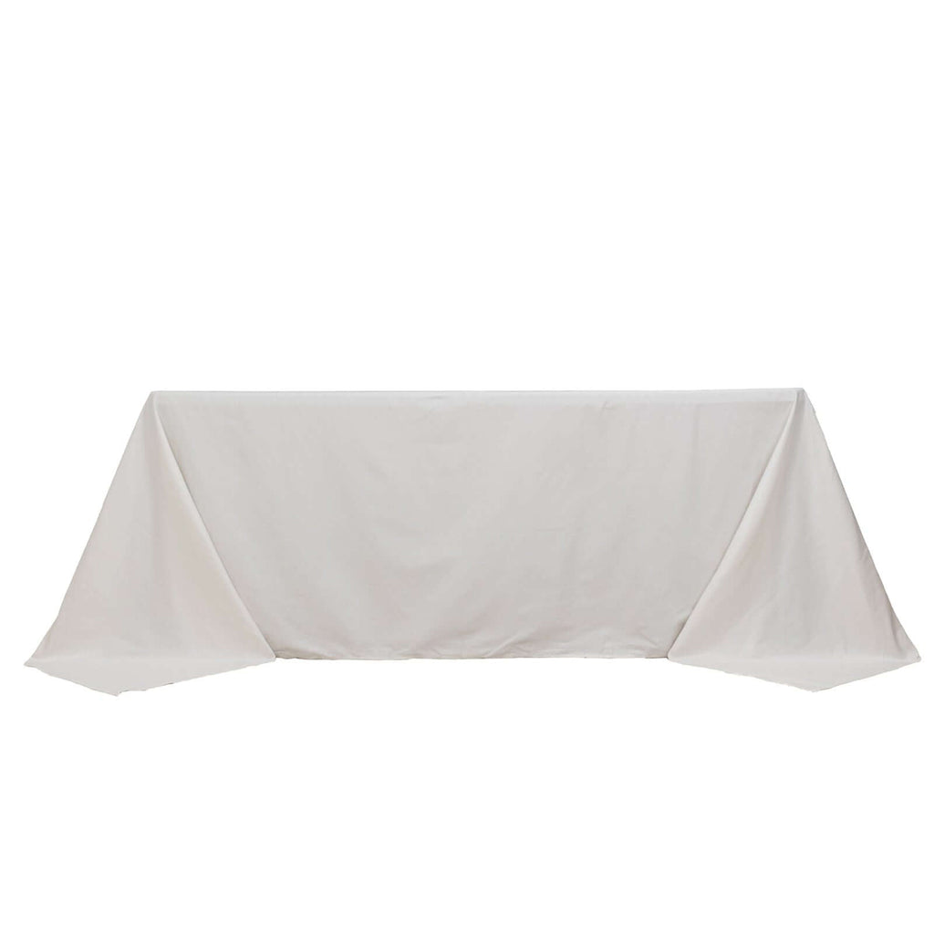 100% Cotton 90"x132" Rectangle Tablecloth White Linen - Seamless, Soft & Breathable Table Cover