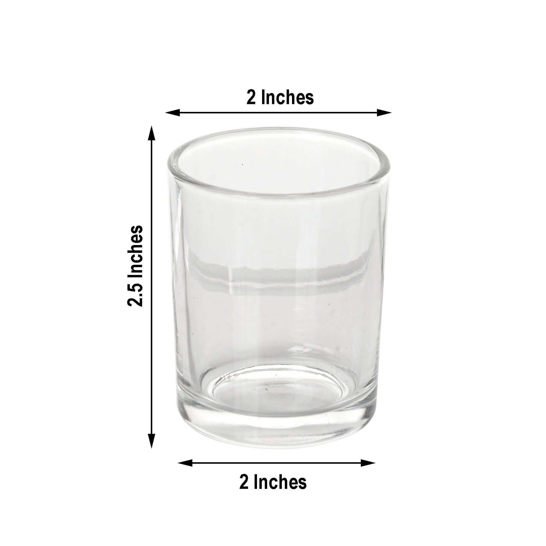 12-Pack Glass Votive Candle Holders Clear - Tealight Holder Set for Weddings and Events 2.5"