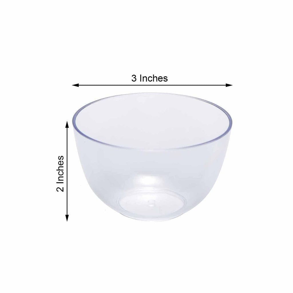 12-Pack Plastic Mini Snack Bowls Clear - Compact Disposable Bowls for Parties 4oz