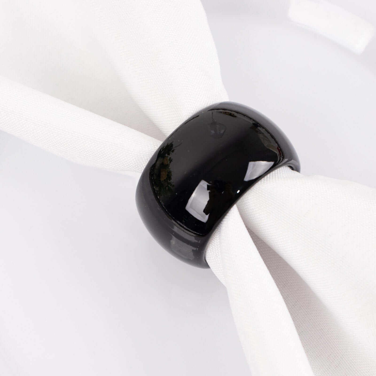 4 Pack Shiny Metallic Black Acrylic Napkin Rings
