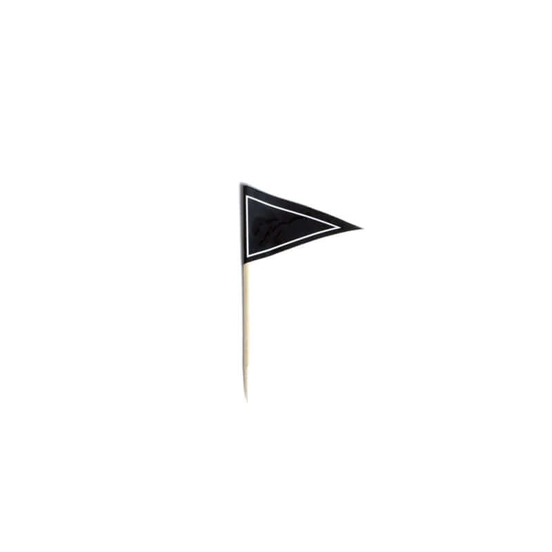 50-Pack Cupcake Topper Picks Black Triangle Flag Design - Food and Cocktail Decorations for Celebrations 3"