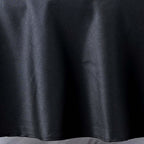 Premium Polyester 132" Round Tablecloth Black - Seamless 220GSM Wrinkle-Resistant Design for Upscale Occasions