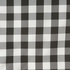 Polyester 14"x108" Table Runner Black/White - Gingham Plaid Design
