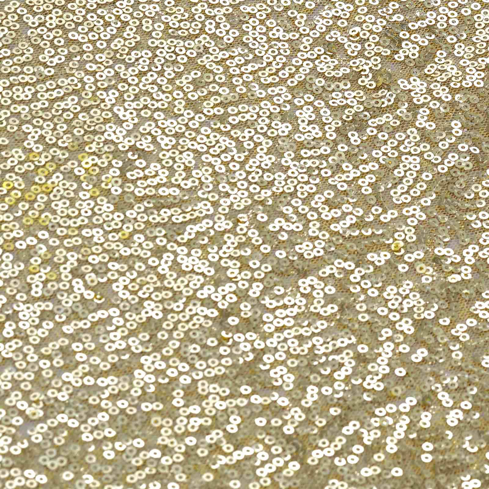 54"x4 Yards Champagne Sequin Fabric Bolt, Sparkly DIY Craft Fabric Roll