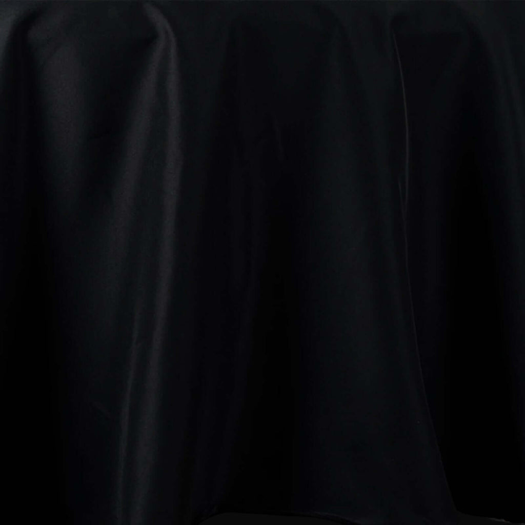 Premium Polyester 108" Round Tablecloth Black - Wrinkle-Resistant 220GSM Table Cover for Weddings & Events