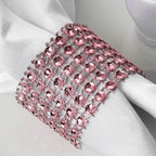 10 Pack Rhinestone Napkin Rings with Velcro Brooch Buckle Pink - Stylish Design for Chair Sashes