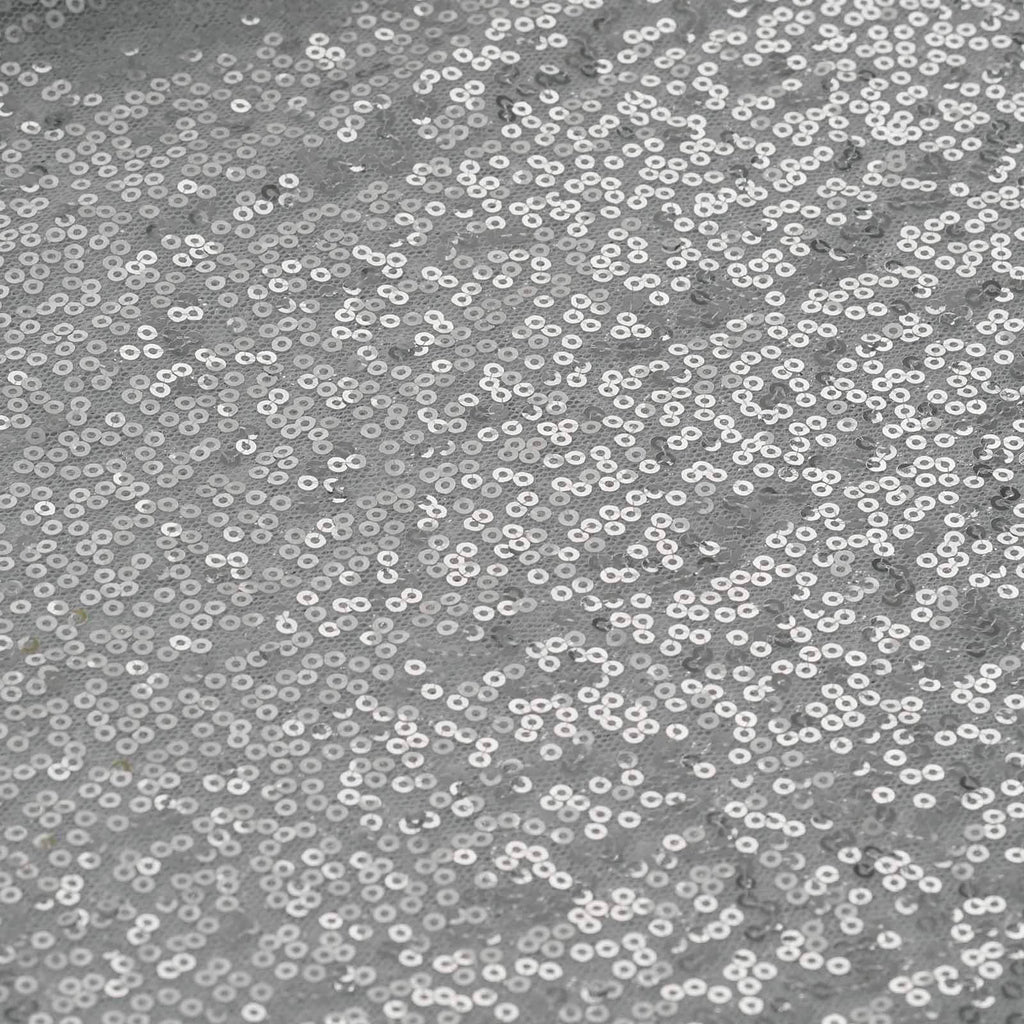 Sequin 12"x108" Table Runner Silver - Glittering Design