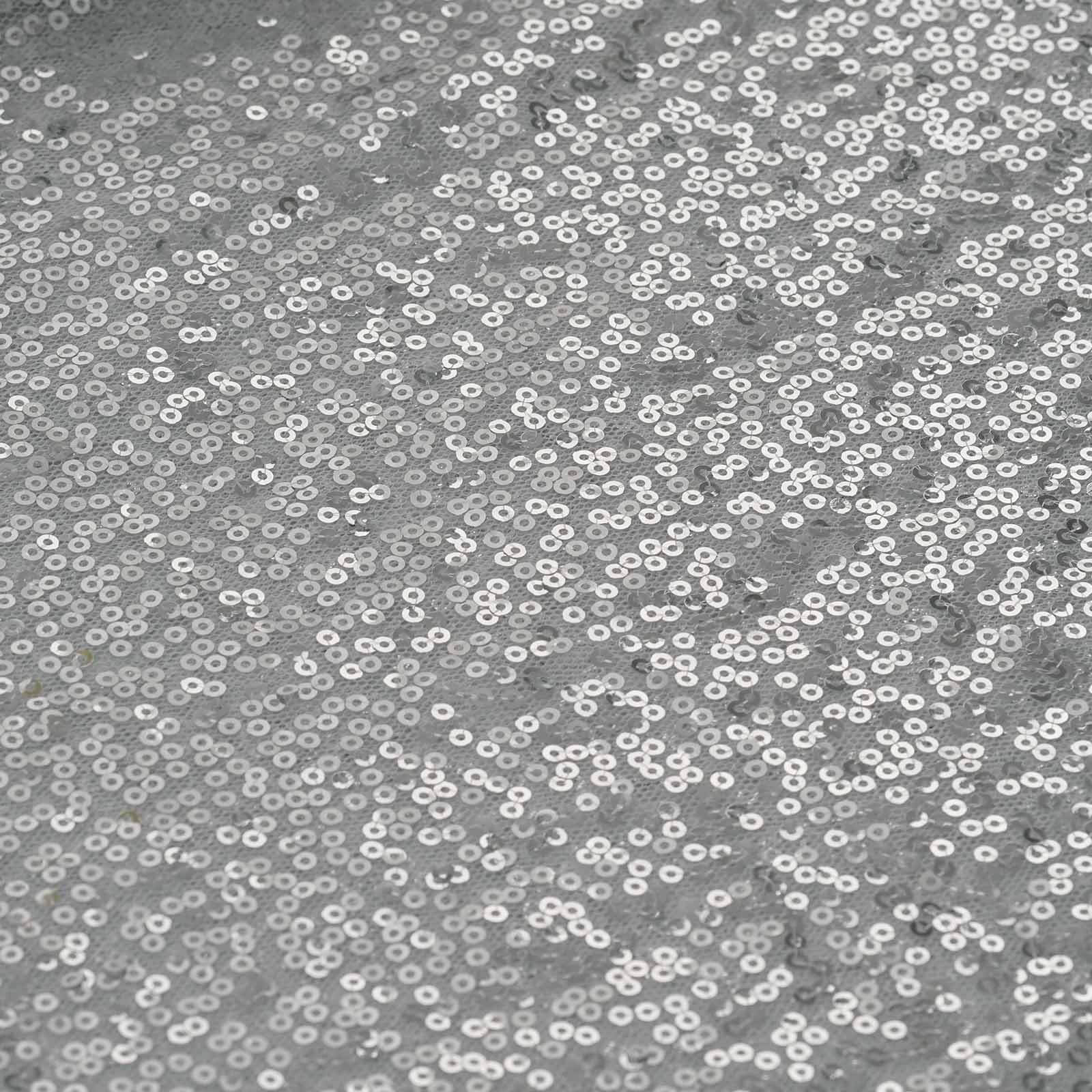 Sequin 12"x108" Table Runner Silver - Glittering Design