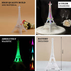 LED Centerpiece Eiffel Tower Design Color Changing - Light Up Night Party Decor 10"