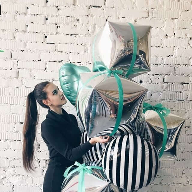 14" 4D Rose Gold Cube Shaped Mylar Foil Helium Air Balloons