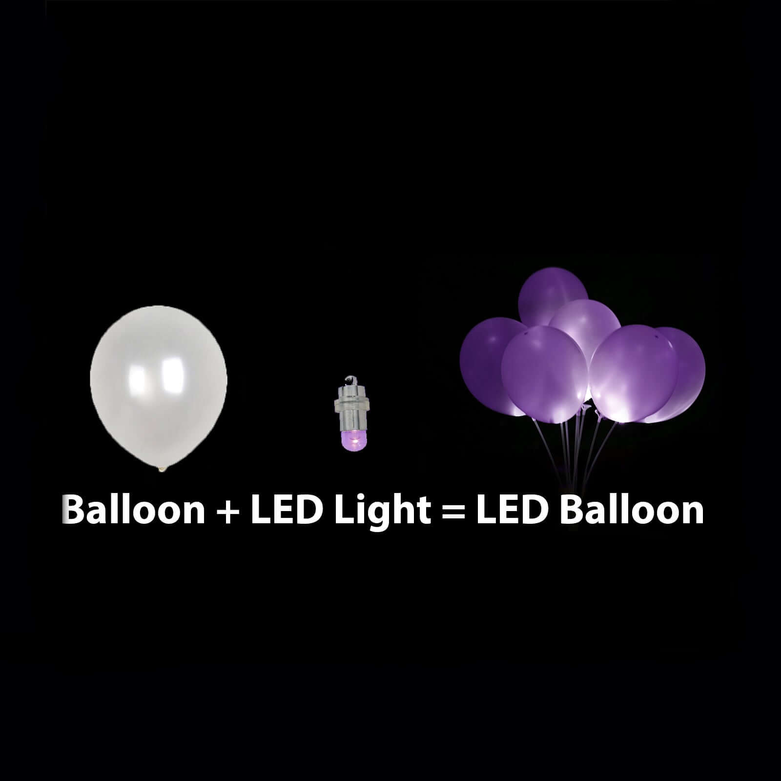 12-Pack Balloon Lights Bullet Design Purple - Waterproof LED Centerpiece Filler Lights