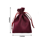 12 Pack 3"x4" Burgundy Satin Drawstring Wedding Party Favor Gift Bags
