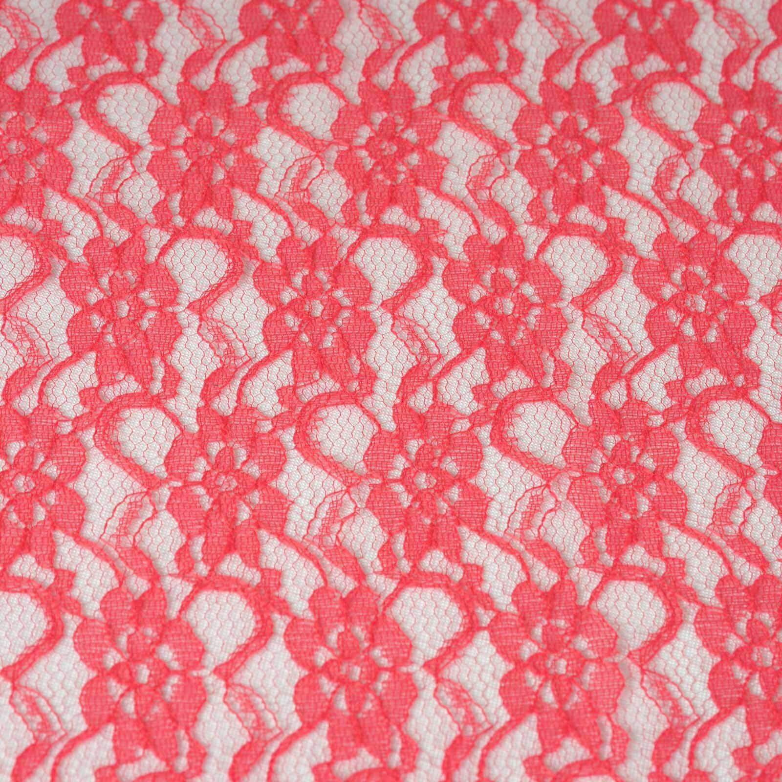 5 Pack Lace Chair Sashes Coral with Vintage Floral Motif 6"x108"