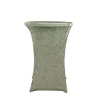Crushed Velvet Spandex 30" Round Cocktail Table Cover Sage Green Smooth Highboy Tablecloth - Bell Racket Store