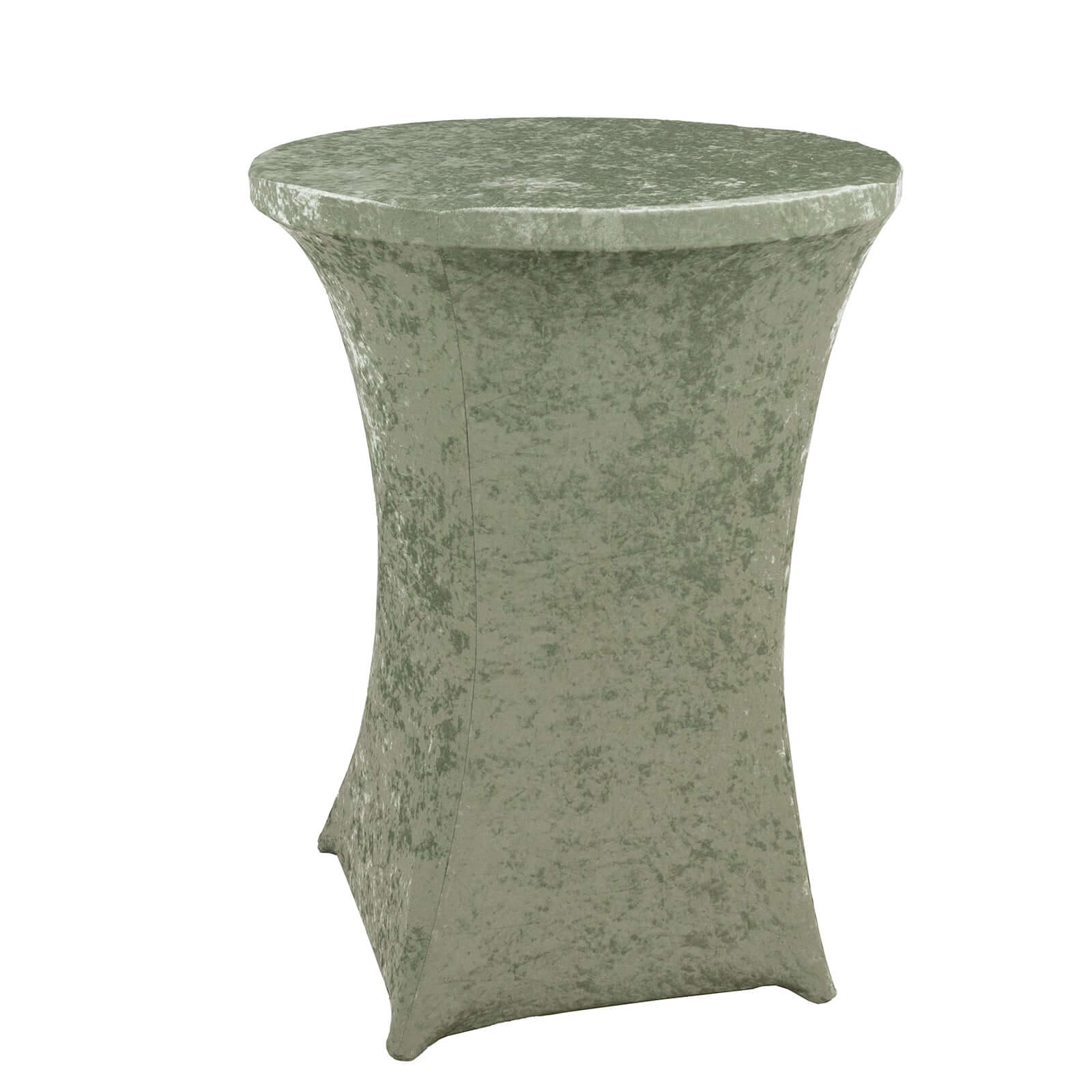 Crushed Velvet Spandex 30" Round Cocktail Table Cover Sage Green Smooth Highboy Tablecloth - Bell Racket Store