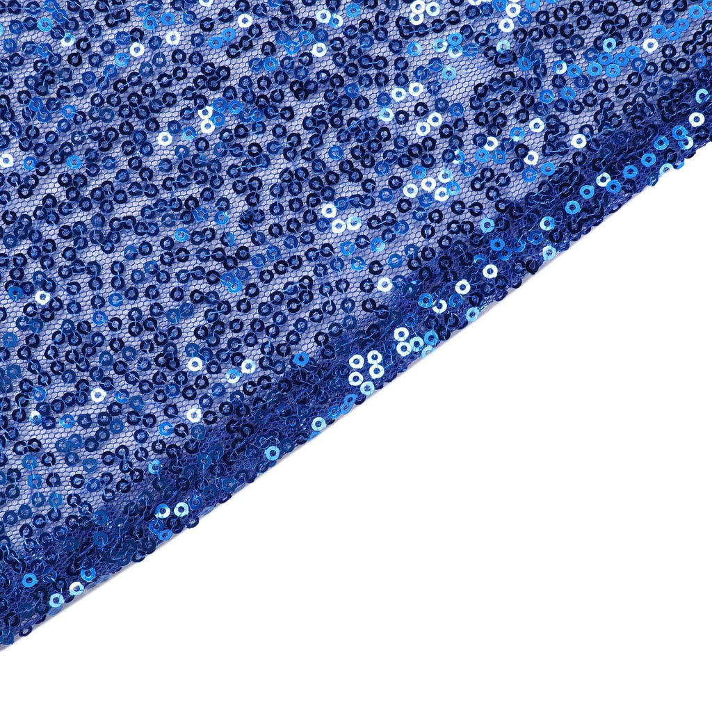 Sequin 90"x132" Rectangle Tablecloth Royal Blue - Seamless Sparkly Table Cover
