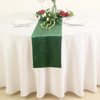 Premium Velvet 12"x108" Table Runner Hunter Emerald Green - Sheen Finish Reusable Table Decor