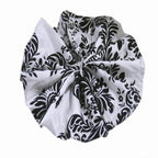 5 Pack Taffeta 20"x20" Napkins Black/White Damask Flocking Design - Decorative Dinner Napkins with a Luxurious Touch