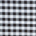 Polyester 54"x54" Square Tablecloth White/Black - Checkered Buffalo Plaid Design for Casual Table Settings