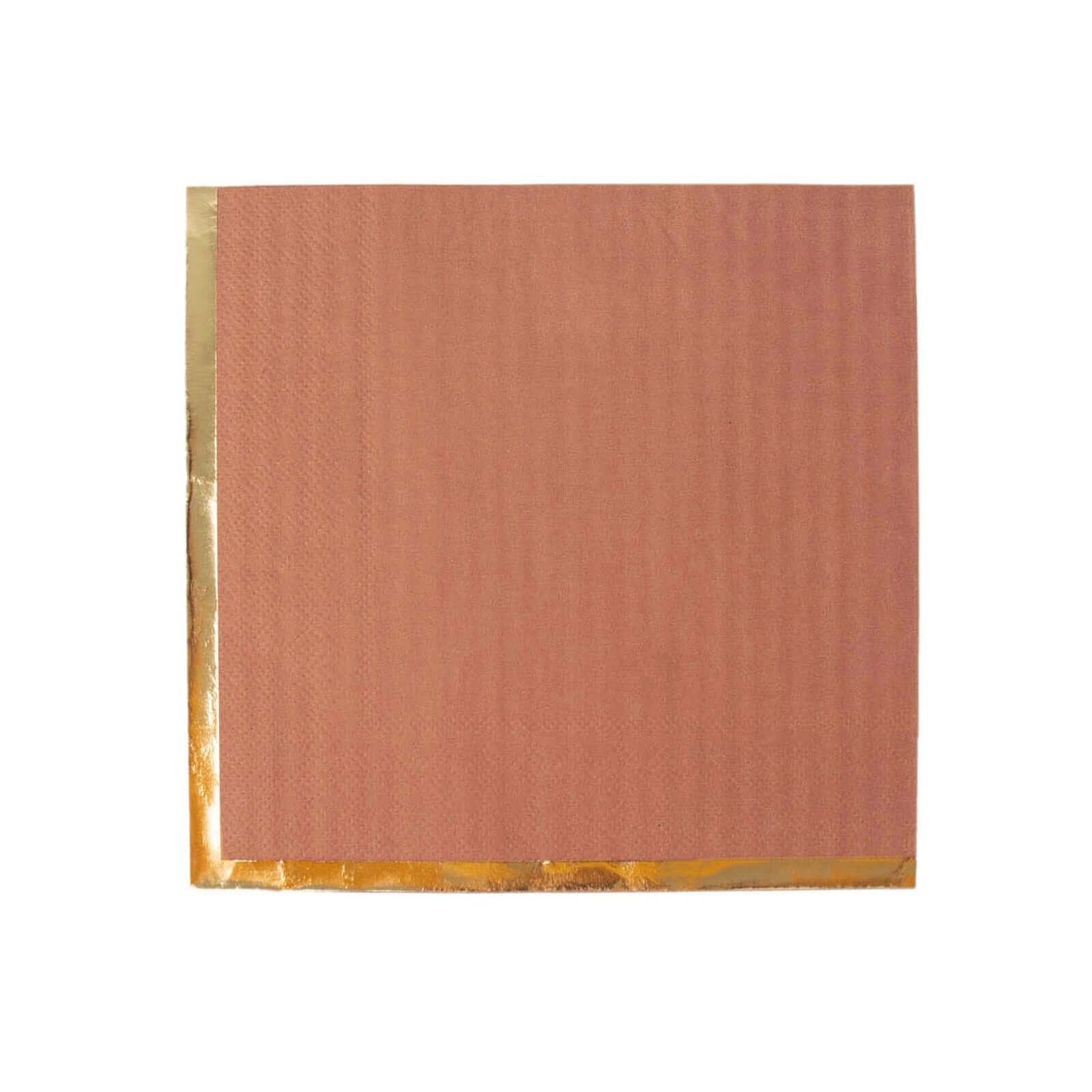 50-Pack Paper Beverage Napkins with Gold Foil Edge Terracotta (Rust) - Disposable 2 Ply Cocktail Napkins for Events 6.5"x6.5"