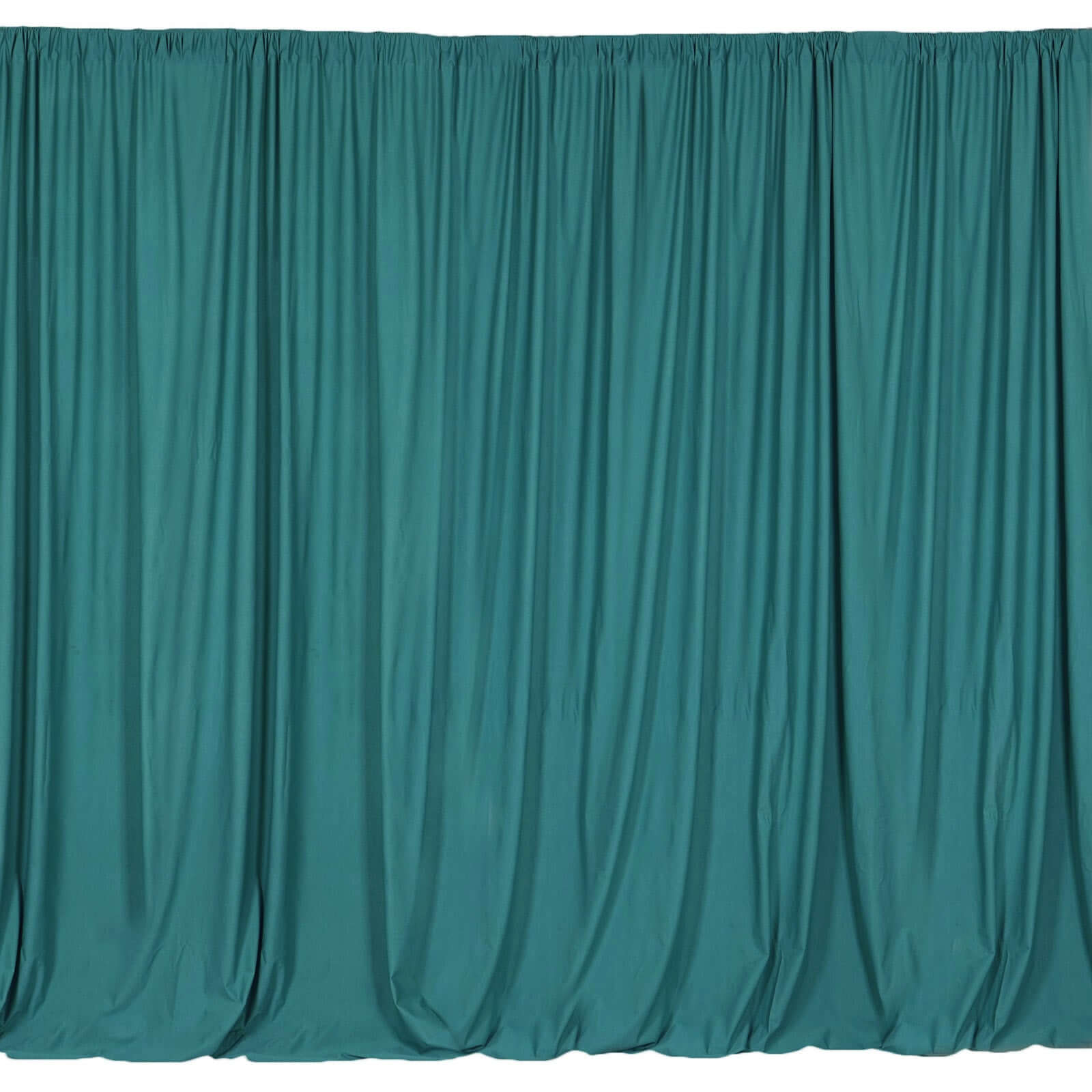 2 Pack Turquoise Scuba Polyester Event Curtain Drapes, Durable Flame Resistant Backdrop Event Panels Wrinkle Free with Rod Pockets - 10ftx10ft