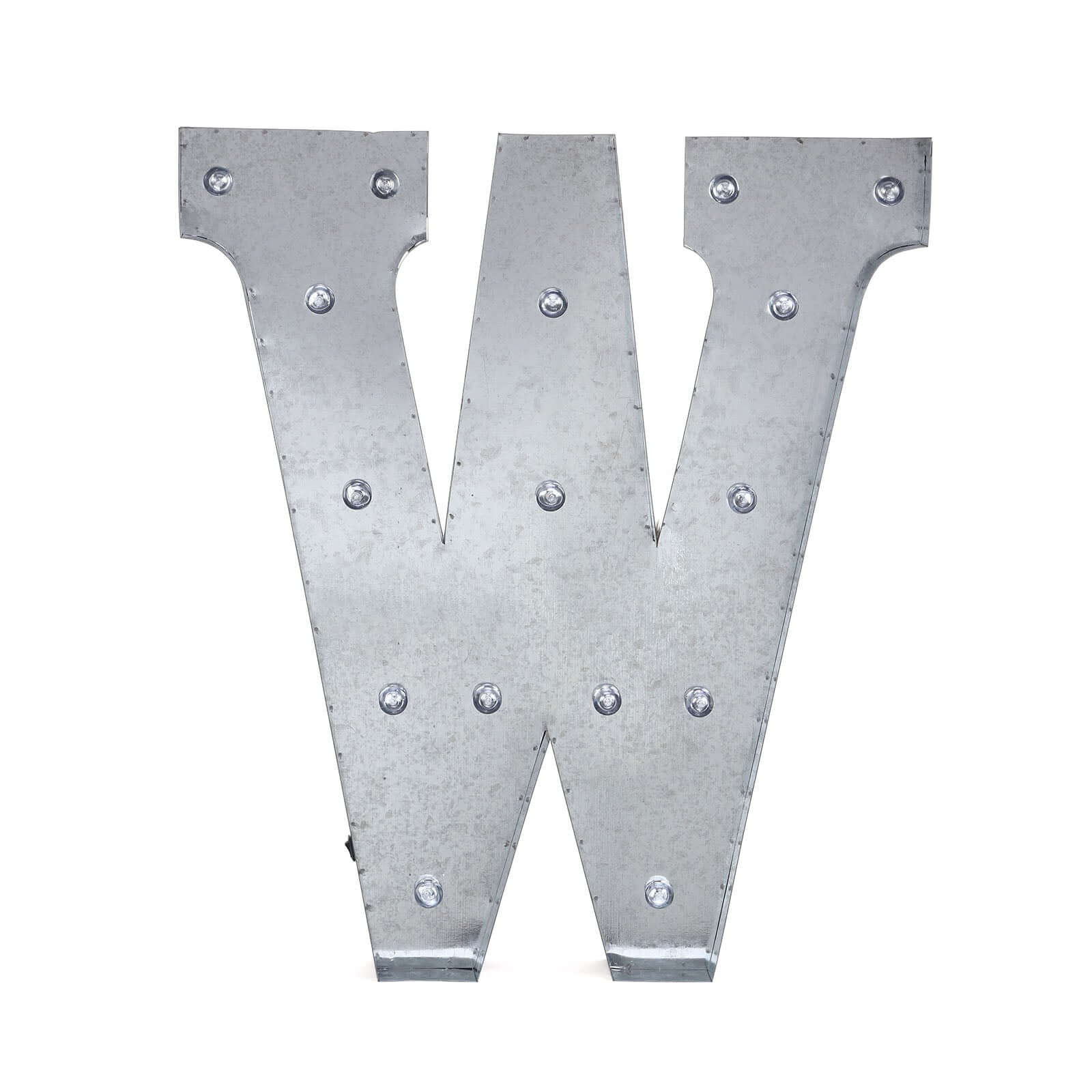 20" Vintage Galvanized Metal Marquee Letter Lights Cordless With 16 Warm White LED