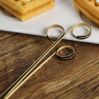 100-Pack Bamboo Cocktail Sticks Black Loop Ring Decorative Top Design - Eco Friendly Party Picks 5"