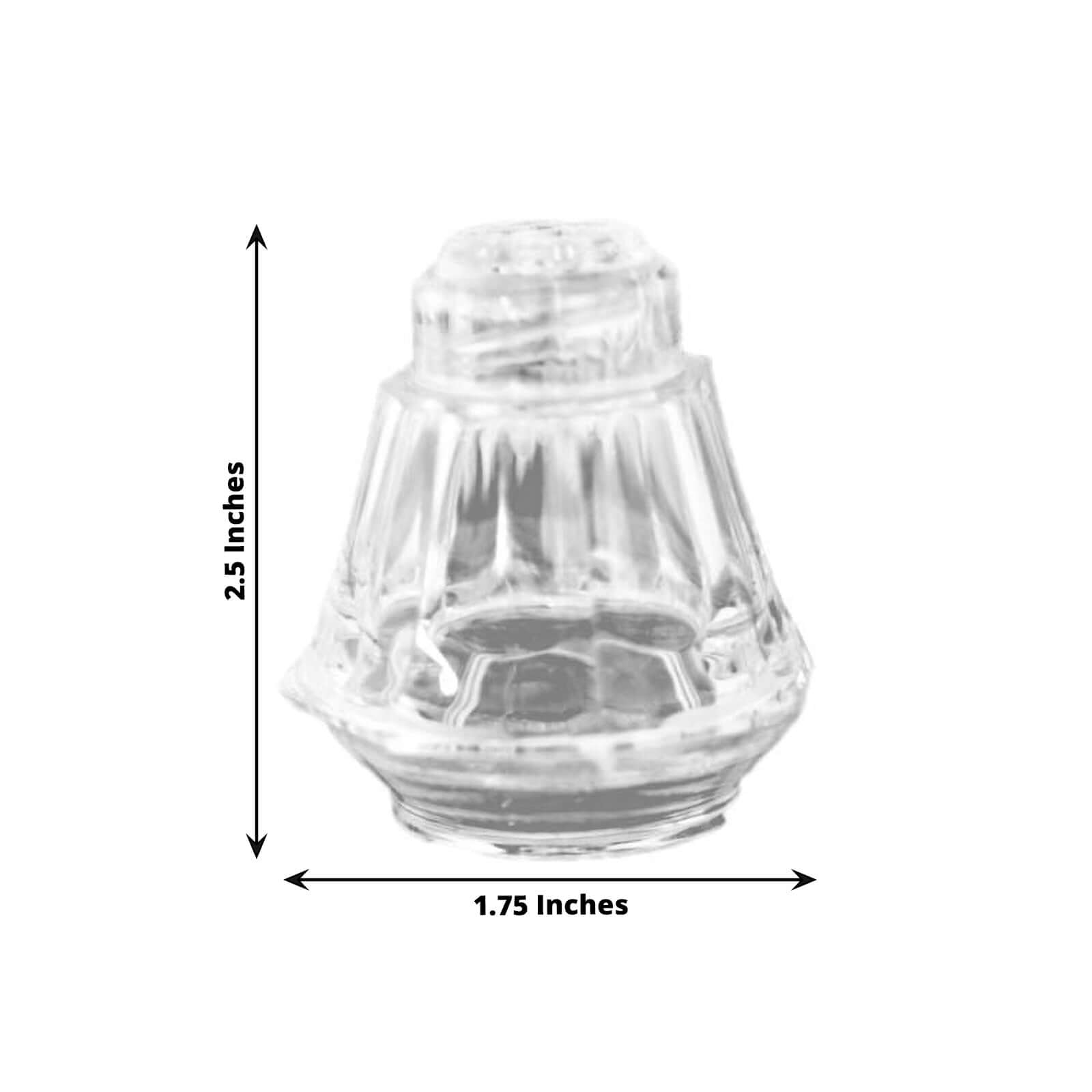 12 Pack 2.5" Clear Plastic Salt and Pepper Shakers Party Favor Gifts