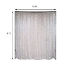 20ftx10ft White Sheer Organza w Warm LED Lights Decorative Curtain Panel