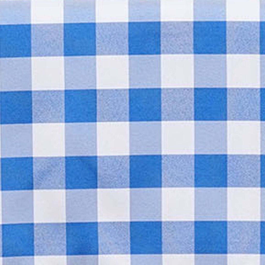 Polyester 54"x54" Square Tablecloth White/Blue - Checkered Buffalo Plaid Design for Casual Table Settings
