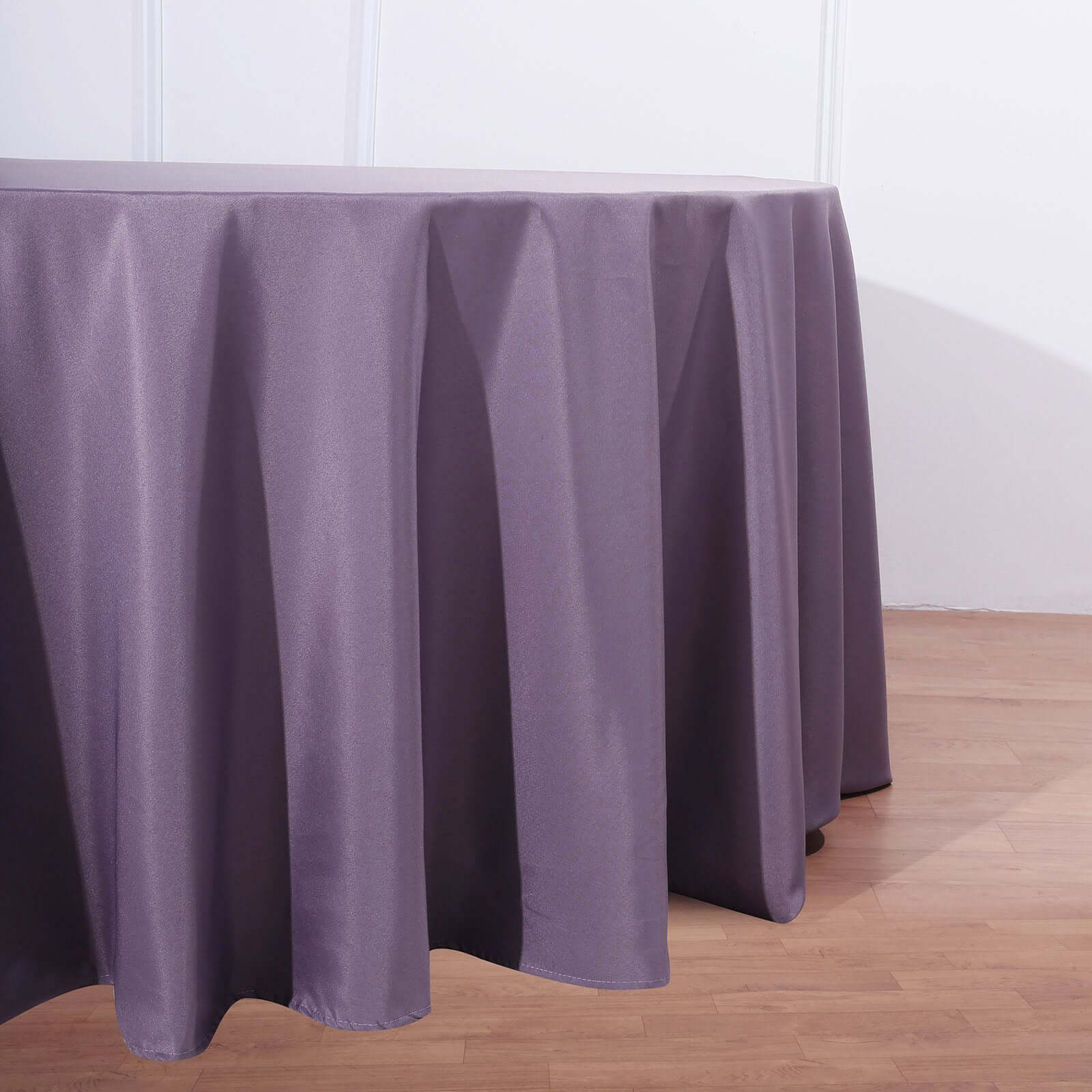 Polyester 132" Round Tablecloth Violet Amethyst - Seamless Chic Table Cover
