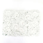 11 Sq ft. White 3D Silk Rose and Hydrangea Flower Wall Mat Backdrop - 4 Artificial Panels