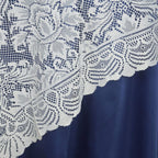 Lace 72"x72" Table Overlay Square Tablecloth Ivory - Victorian Design for Timeless Celebrations